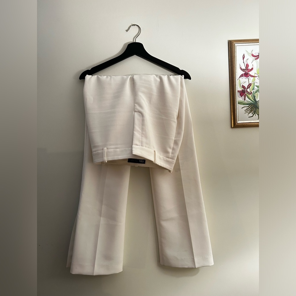 ZARA White Dress Pants with Kickflare and Slits at Bottom | Women’s Size XS